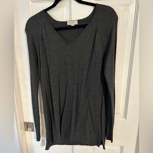 LOFT M Grey V-Neck Sweater